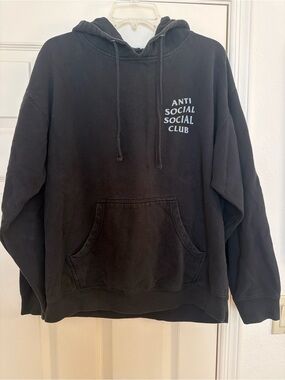 Anti Social Social Club Black Pullover Hoodie with Chest Logo